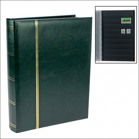 Clasor timbre A4 - Clasor pentru timbre  A4 8 File / 16 Pagini Negre - Verde-158-3