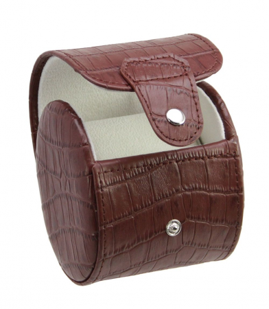 Ceasuri - Etui pentru ceas, piele naturala maro, catifea crem pe interior - UNO-253