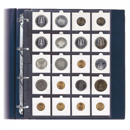 5 Folii pentru monede in cartonase de 50 x 50 mm - Compact A4