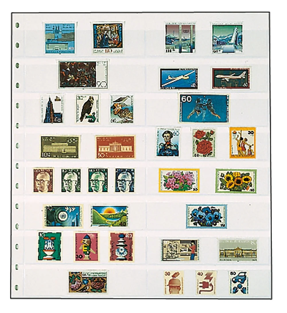 Favorit | Special Pages - 5 black pages for stamps, Favorit 1191PA, 8 stripes welded in the middle
