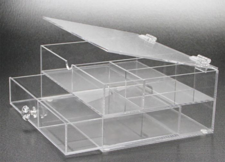 Jewellery Case - Acrylic Jewellery Case with Different Sized Compartments & Drawers-5263