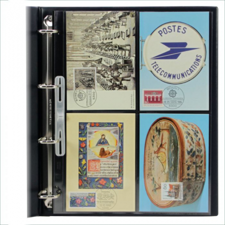Folii Carti Postale pentru Album Compact A4 - Folii transparente cu 4 buzunare verticale