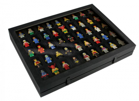 Vitrina Premium pentru miniaturi, lego, figurine, minerale, roci - 45 compartimente 36 x 49 mm - Black Edition [3]
