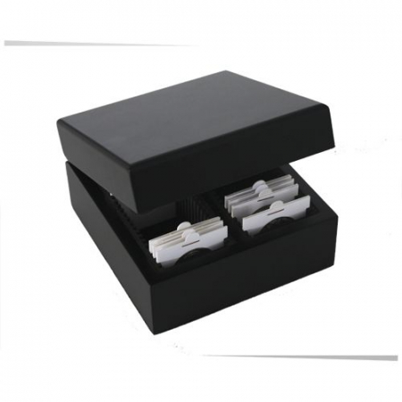 Monede - Cutie din lemn pentru 50 monede in cartonase autoadezive sau capsate - Elegant-748