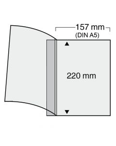 Folii Carti Postale pentru Album Compact - Folii transparente pentru formate A5, Compact 7877PA, 1 buzunar 220 x 157 mm
