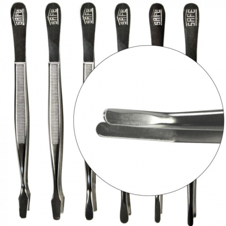 Stamp tweezers - Stamp Tweezers 120 mm long curved pointed tip, nickel-plated or gold-plated