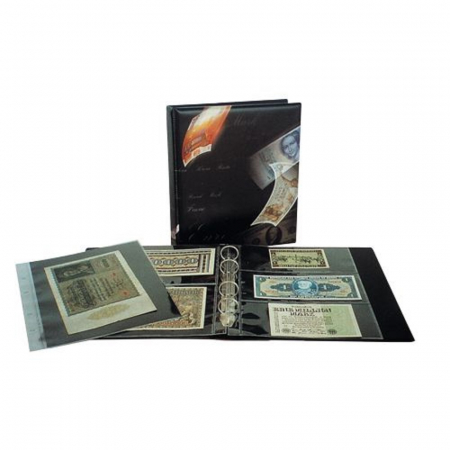 Album pentru bancnote, coperta captusita, 8 folii si insertii de carton negru - ART-line-safe1269 [0]