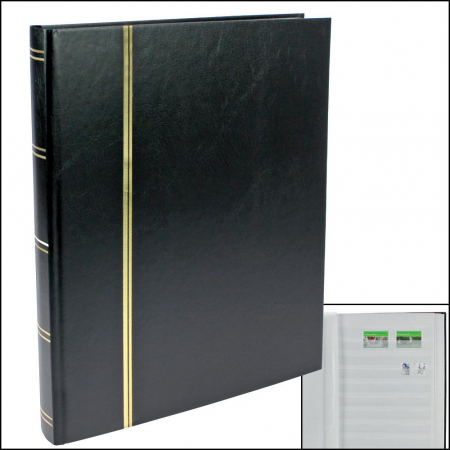 Clasor timbre A4 - Clasor pentru timbre A4 24 File / 48 Pagine Albe - Negru-148-5