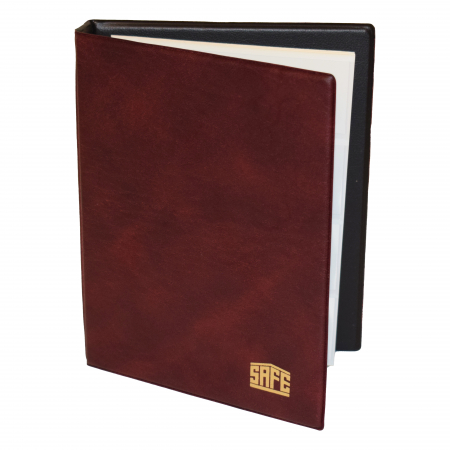 Clasor timbre A6 - Clasor timbre, A6 Burgundy, cu 5 folii albe