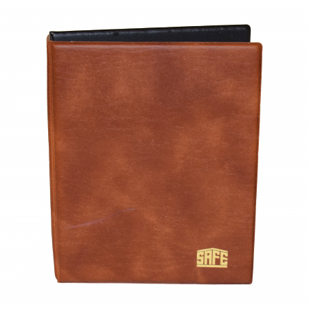 Clasor timbre A6 - Clasor timbre, A6 Maro, cu 5 folii albe
