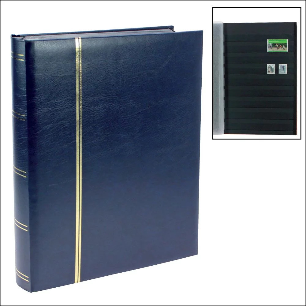 Clasor pentru timbre cu 30 file 60 pagini negre - Albastru-154-4