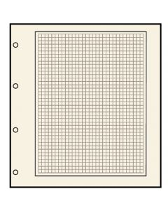 Compact A4 banknote pages - 10 beige cardboard pages, with black border and quadrille, Compact A4, 250gr. - 4 perforations-491PA