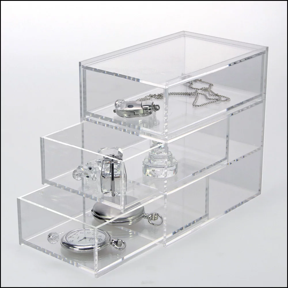 Jewellery Case - 3 Drawers Acrylic Case for Jewellery-5264