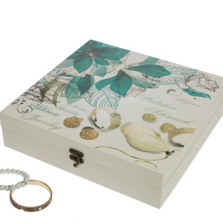 Cutie bijuterii si ceasuri, lemn cu print floral - Retro-159 [0]
