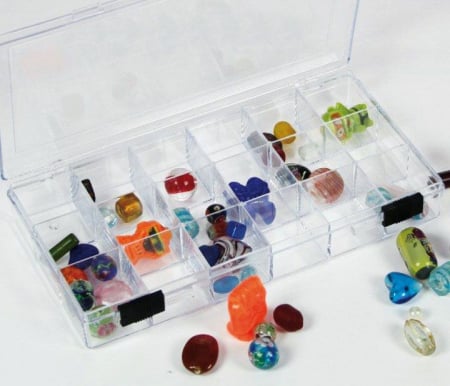 Cutie din plastic pentru bijuterii 18 compartimente de 3 x 3 cm-5250 [3]