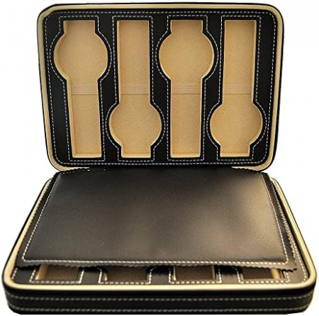 Cutie din piele cu fermoar, Travel Case, pentru 8 ceasuri de mana-F12 [4]
