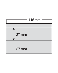 Card expunere A5 - Set 100 carduri albe expunere timbre 2 buzunare de 27 x 115 mm