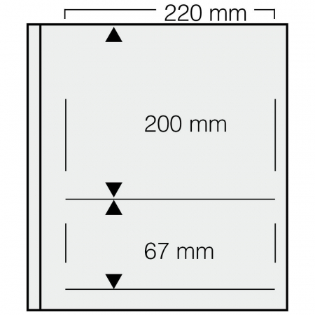 D-Blank Pages - Set of 5 stamp sheets, D-Blank Special 661PA, with 2 pockets 200 x 220 mm and 67 x 220 mm