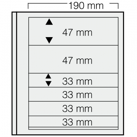 D-Blank Pages - Set of 5 stamp sheets, D-Blank 662PA, with 6 mixt pockets