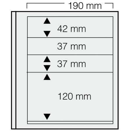 D-Blank Pages - Set of 5 stamp sheets, D-Blank 663PA, with 4 mixt pockets
