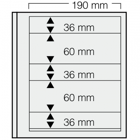 D-Blank Pages - Set of 5 stamp sheets, D-Blank 665PA, with 5 pockets of different sizes