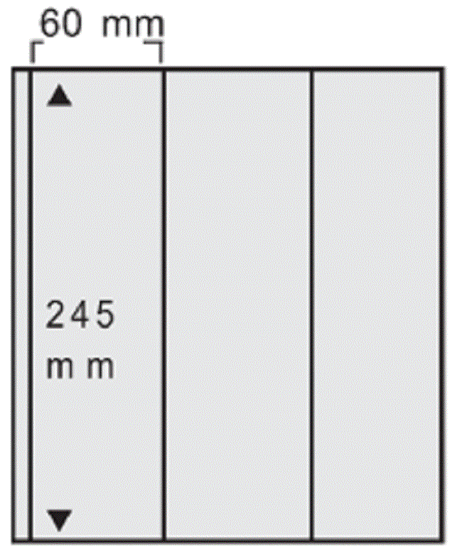 Folii Bancnote Variant - 5 folii transparente, Variant, cu 3 buzunare verticale de 245 x 60 mm-573PA