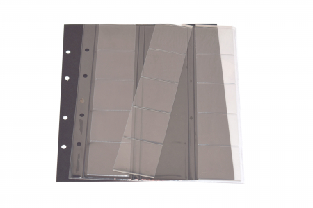 Monede - Set 2 folii pentru monede, Premium, cu 30 buzunare pentru monede de pana la 44 mm si foi de carton negru