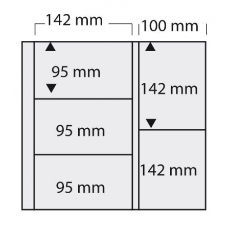 Folii Carti Postale pentru Album Mare - Folii Carti Postale pentru album Yokama-Maxi cu buzunare de 95 x 142 mm & 142 x 100 mm-6023PA