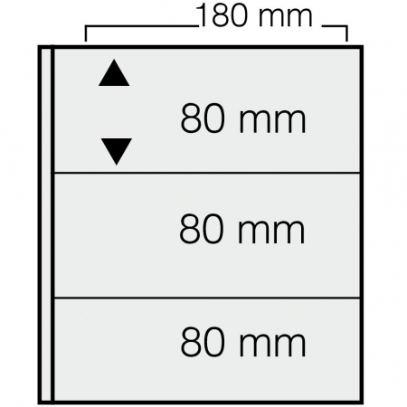 Folii bancnote ARTline - Set 5 folii pentru bancnote, ARTline, cu 3 buzunare de 180 x 80 mm