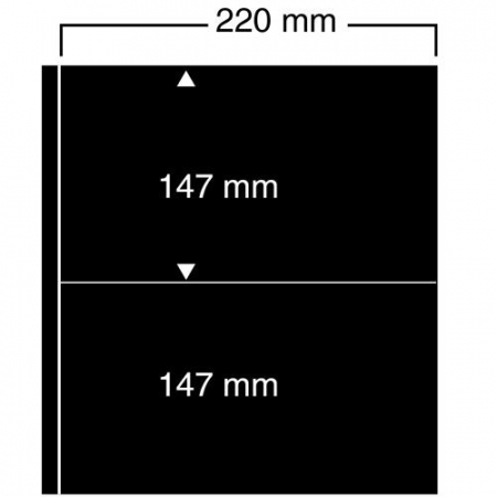 Folii Carti Postale pentru Album Compact A4 - Folii negre, Compact A4, cu 2 buzunare de 147 x 220 mm-452pa