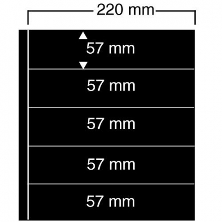 Folii Compact A4 - Folii negre, Compact A4, cu 5 buzunare de 57 x 220 mm-455pa