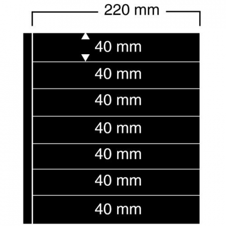 Folii Compact A4 - Folii negre, Compact A4, cu 7 buzunare de 40 x 220 mm-457