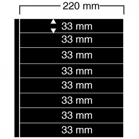Folii Compact A4 - Folii negre, Compact A4, cu 8 buzunare de 33 x 220 mm-458pa