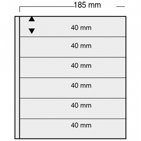 Folii pentru sistemul Variant - 5 folii negre, Variant, cu 6 buzunare fata verso de 40 x 185 mm-865pa