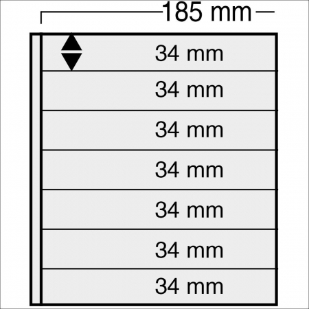 Variant system Pages - 5 black pages, Variant, with 7 front and back pockets 34 x 185 mm-870PA