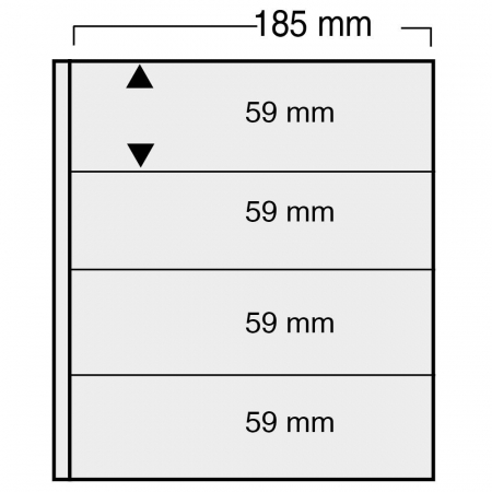 Folii pentru sistemul Variant - 5 folii negre, Variant, cu 4 buzunare fata verso de 59 x 185 mm-861PA