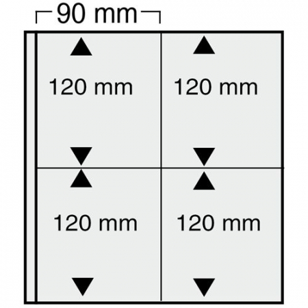 Folii pentru sistemul Variant - 5 folii negre, Variant, cu 4 buzunare verticale fata verso de 120 x 90 mm-869pa