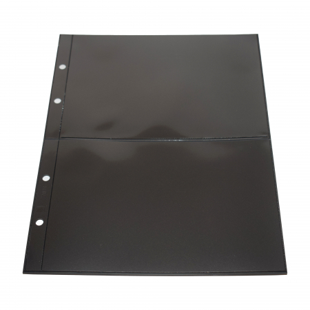 Folii Carti Postale pentru Album Compact - Folii negre pentru carti postale, Compact 7878PA, 4 buzunare 118 x 174 mm