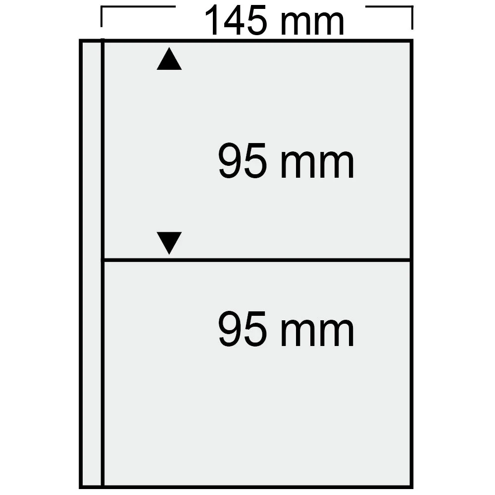 Folii bancnote Compact Standard - Folii pentru bancnote, carti postale, Compact Standard, 2 buzunare de 95 x 145 mm