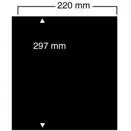 Folii Carti Postale pentru Album Compact A4 - Folii negre, Compact A4, cu 1 buzunar de 297 x 220 mm-451PA