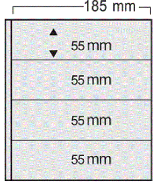Folii Bancnote Variant - Folii transparente, Variant, 4 buzunare 55 x 185 mm-564pa