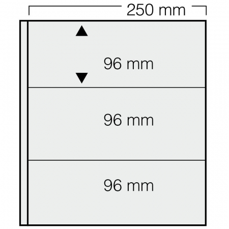 Folii Garant - Set 5 folii transparente, Garant, cu 3 buzunare de 96 x 250 mm