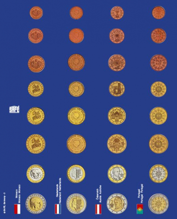 6 foi de carton albastru pre-imprimate cu monede euro in capsule si steagurile tarilor cu moneda euro-1865 [4]