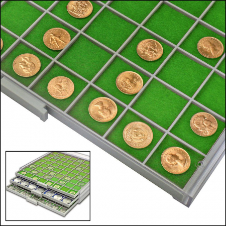 BEBA-Maxi felt inlay - Green felt inlay 22.5 x 22.5mm for BEBA-Maxi drawers 6112 or 6612-6173
