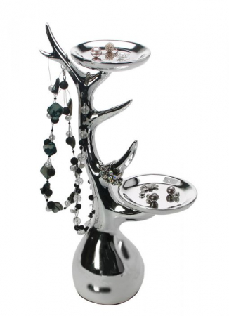 Suport Bijuterii - Pom pentru bijuterii, Silver, inaltime de 35 cm
