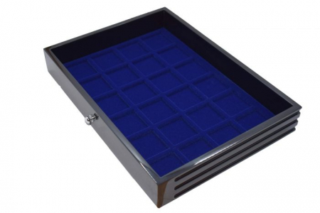 Black Lacquer Drawers - Sertar lemn, Black Lacquer, pentru 24 monede de 45 mm-5947-3
