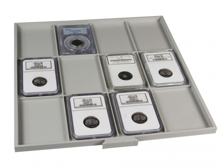 Sertar BEBA-Maxi - Sertar pentru monede in capsule slabs, BEBA-Maxi, 68 x 93 mm x 12 locasuri