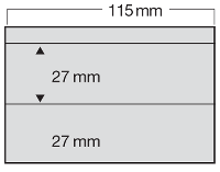 Card expunere A5 - Set 100 carduri negre expunere timbre 2 buzunare de 27 x 115 mm