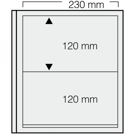 D-Blank Pages - Set of 5 stamp pages, D-Blank Special 532PA, with 2 pockets 120 x 230 mm