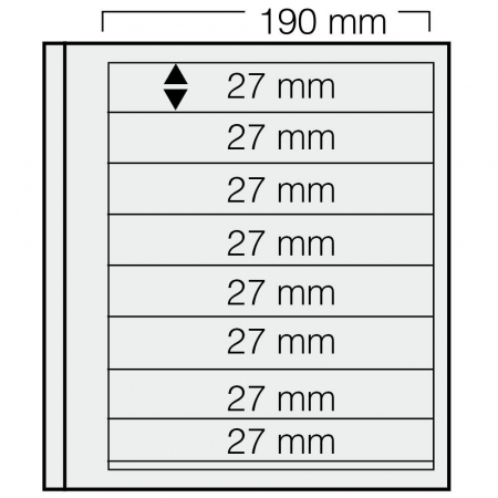 D-Blank Pages - Set of 5 stamp sheets, D-Blank 618, with 8 pockets of 27 x 190 mm